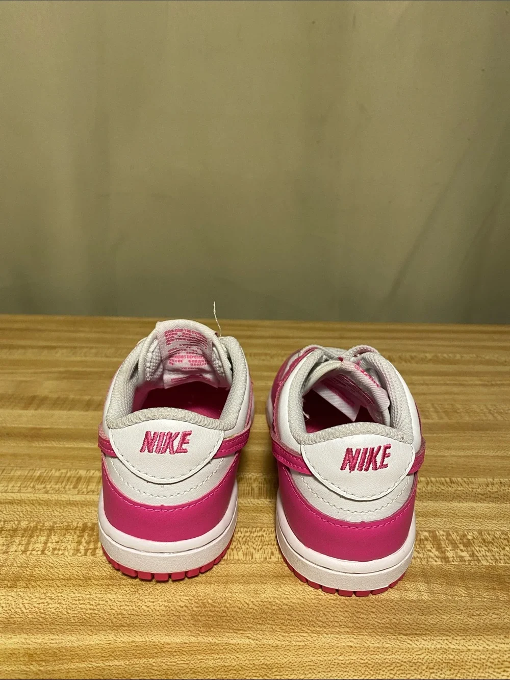Nike Dunk Low Toddlers Pink White Sneakers size 8c